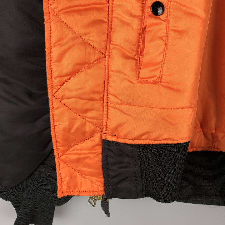 Alpha MA-1 style padded military flight jacket, size 3X-LARGE (equivalent to men's XXXL). Nylon black type Vintage Second Hand