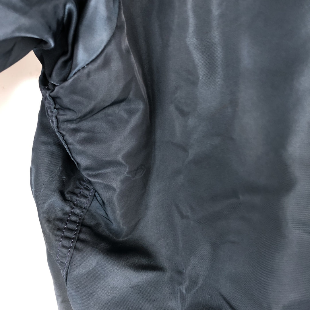 90'S civilian Alpha MA-1 style padded military flight jacket, made in the USA, men's size L, vintage Nylon navy blue type Vintage Second Hand