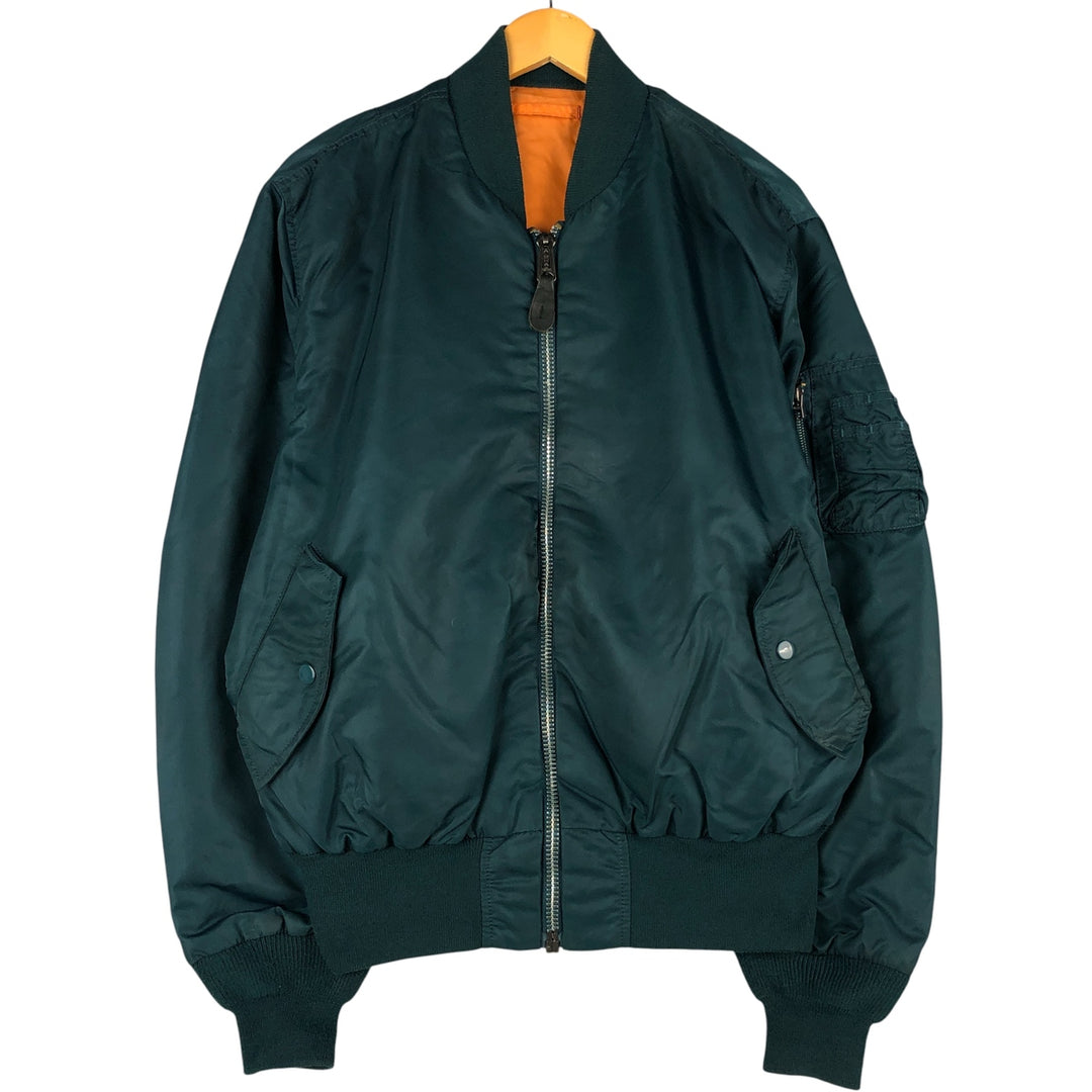 Civilian Alpha MA-1 type padded military flight jacket, men's XL size Nylon Khaki type Vintage Second Hand