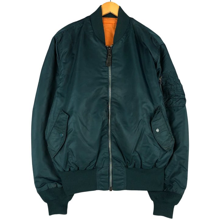 Civilian Alpha MA-1 type padded military flight jacket, men's XL size Nylon Khaki type Vintage Second Hand