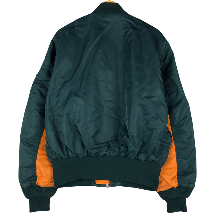 Civilian Alpha MA-1 type padded military flight jacket, men's XL size Nylon Khaki type Vintage Second Hand