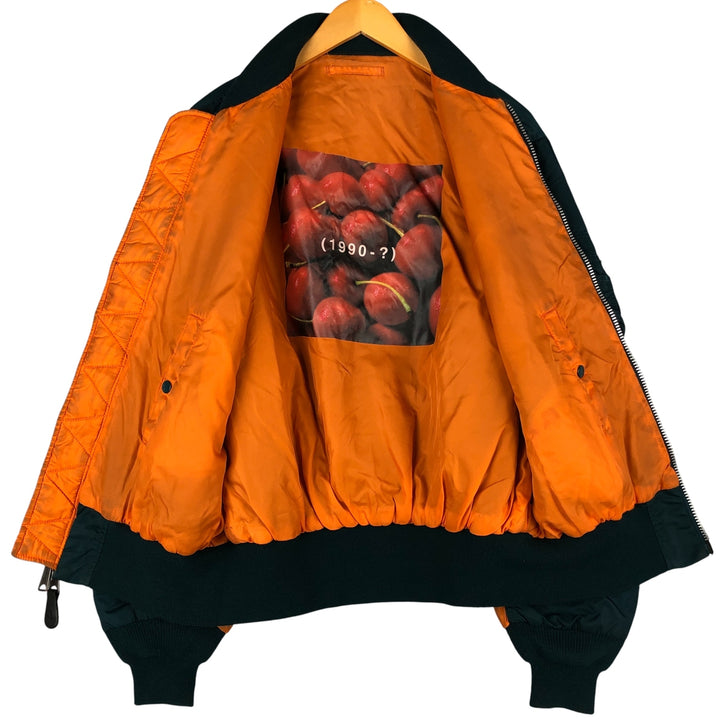 Civilian Alpha MA-1 type padded military flight jacket, men's XL size Nylon Khaki type Vintage Second Hand