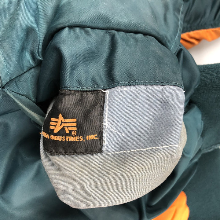 Civilian Alpha MA-1 type padded military flight jacket, men's XL size Nylon Khaki type Vintage Second Hand