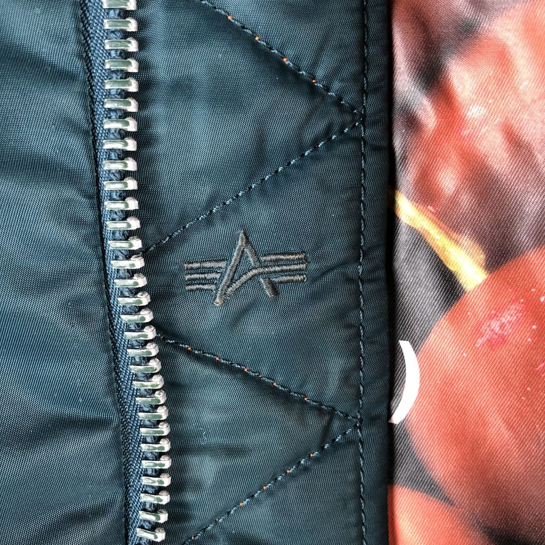 Civilian Alpha MA-1 type padded military flight jacket, men's XL size Nylon Khaki type Vintage Second Hand