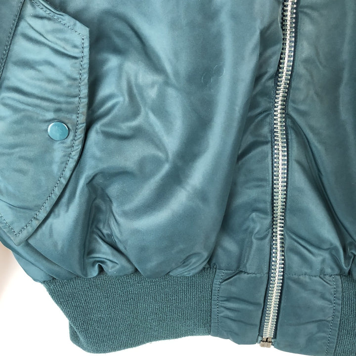 Civilian Alpha MA-1 type padded military flight jacket, men's XL size Nylon Khaki type Vintage Second Hand