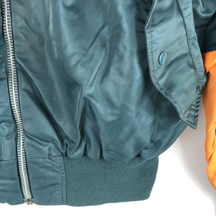 Civilian Alpha MA-1 type padded military flight jacket, men's XL size Nylon Khaki type Vintage Second Hand