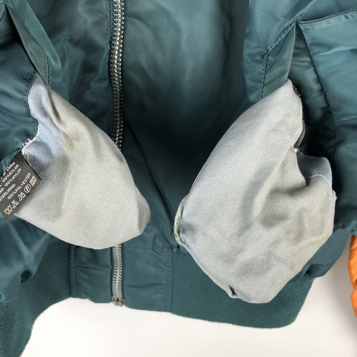 Civilian Alpha MA-1 type padded military flight jacket, men's XL size Nylon Khaki type Vintage Second Hand