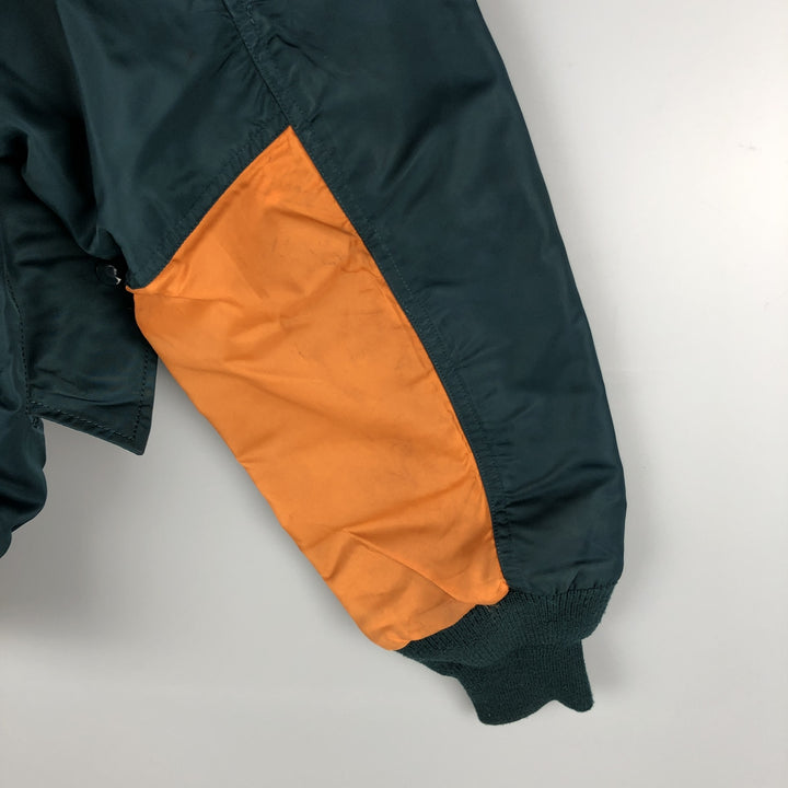 Civilian Alpha MA-1 type padded military flight jacket, men's XL size Nylon Khaki type Vintage Second Hand