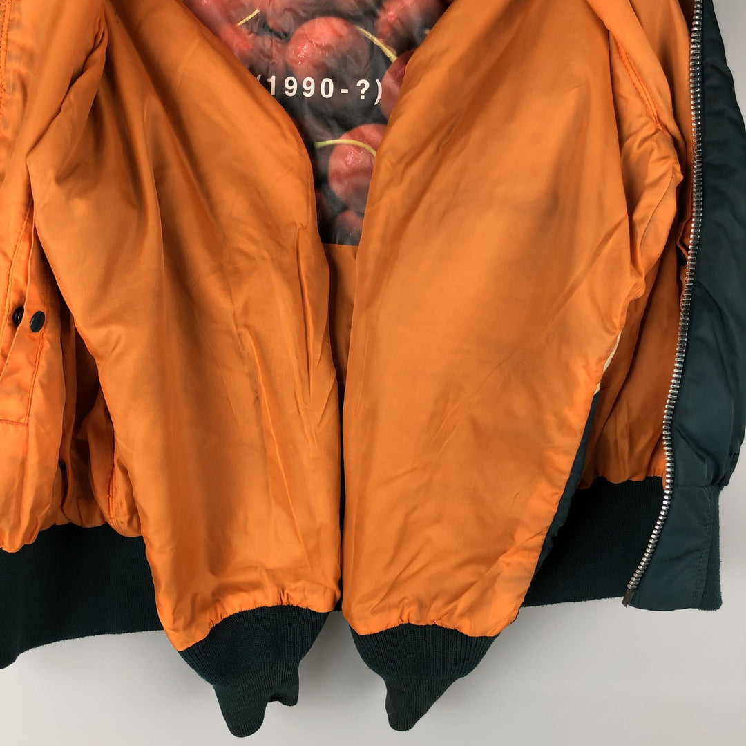 Civilian Alpha MA-1 type padded military flight jacket, men's XL size Nylon Khaki type Vintage Second Hand