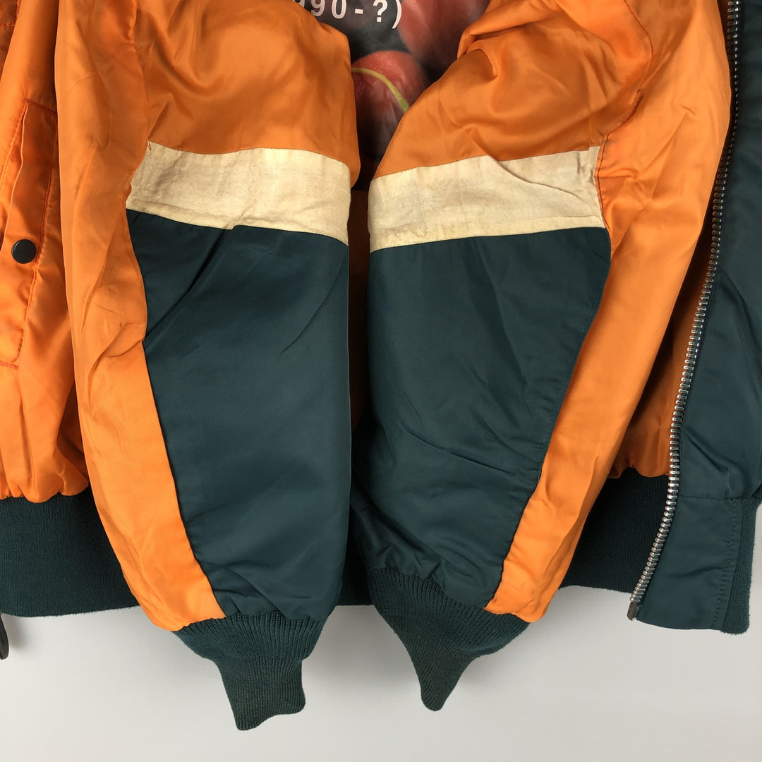 Civilian Alpha MA-1 type padded military flight jacket, men's XL size Nylon Khaki type Vintage Second Hand