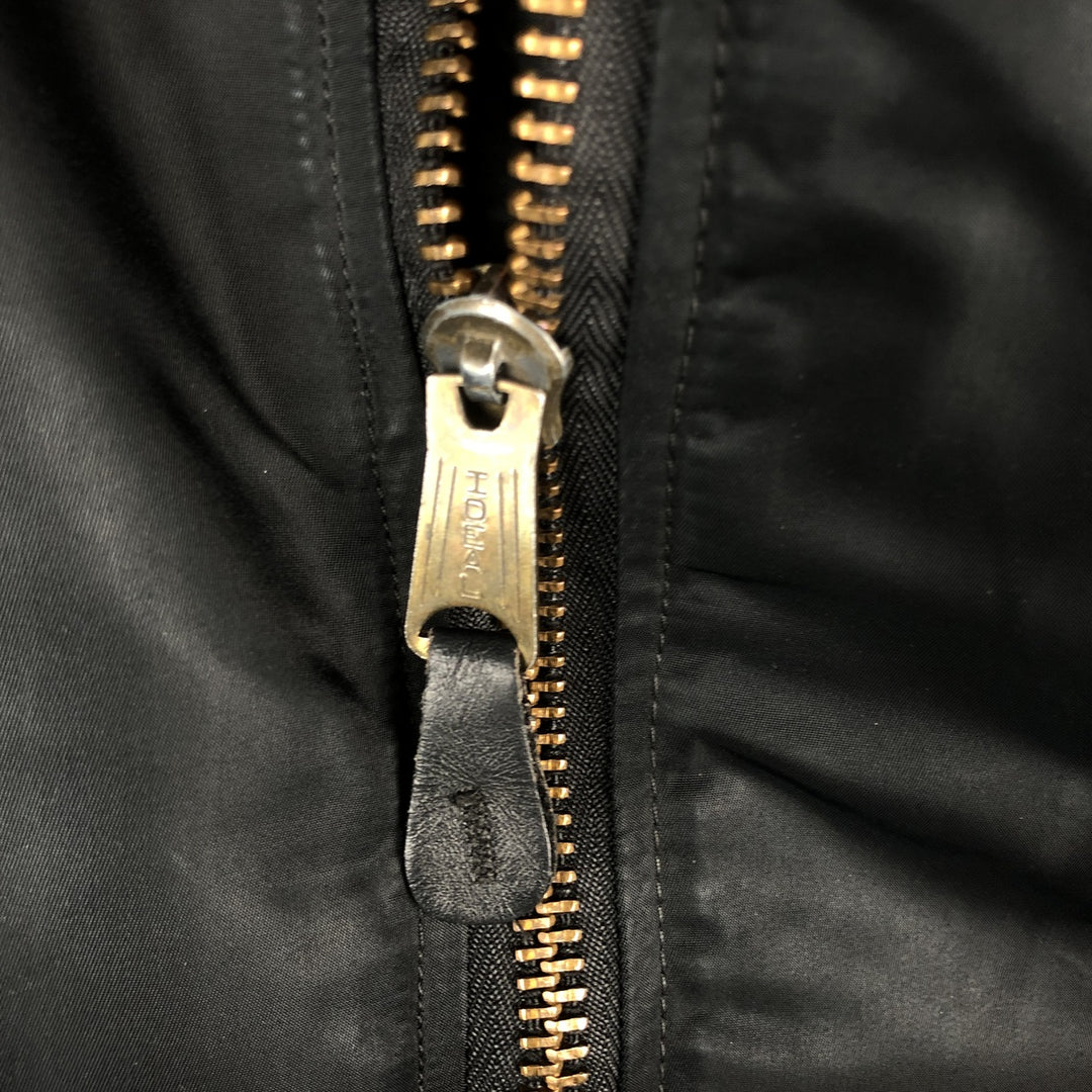 Civilian MA-1 style padded military flight jacket, made in the USA, men's size L Nylon black type Vintage Second Hand