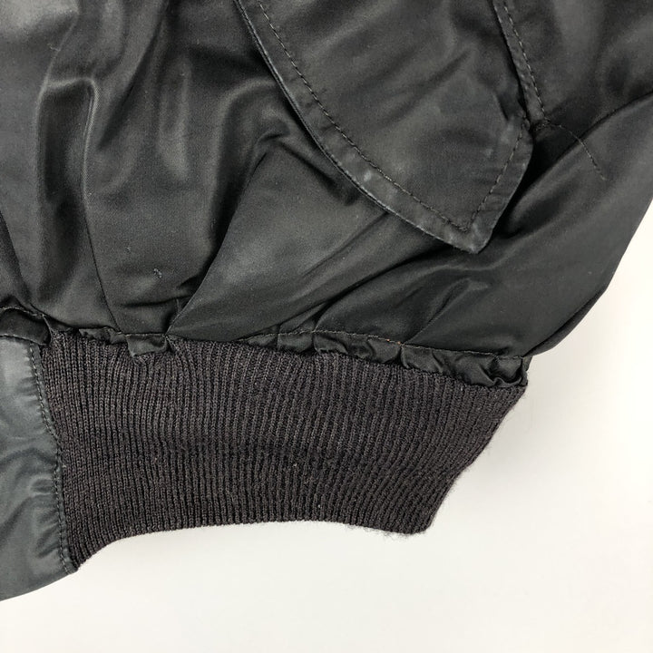 Civilian MA-1 style padded military flight jacket, made in the USA, men's size L Nylon black type Vintage Second Hand