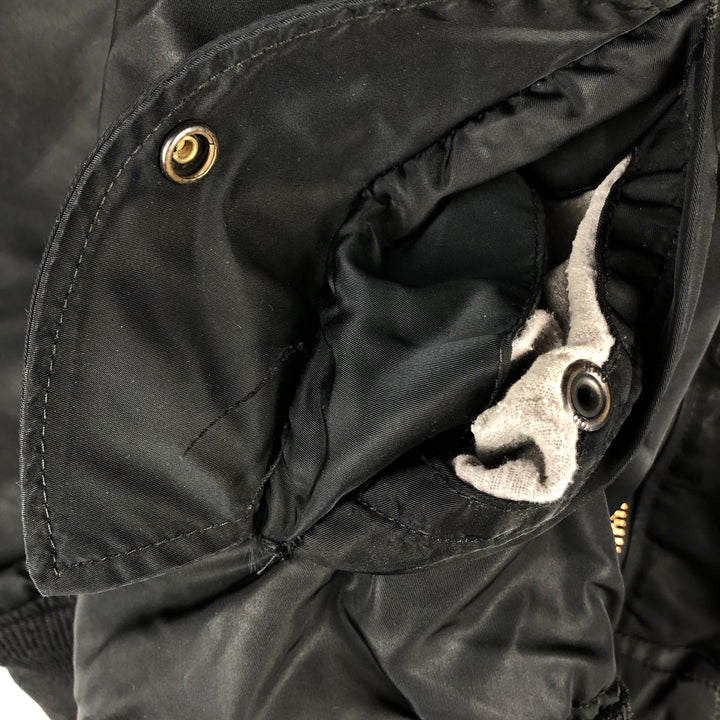 Civilian MA-1 style padded military flight jacket, made in the USA, men's size L Nylon black type Vintage Second Hand