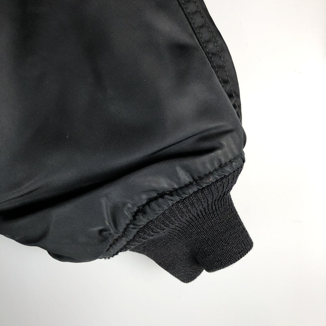 Civilian MA-1 style padded military flight jacket, made in the USA, men's size L Nylon black type Vintage Second Hand