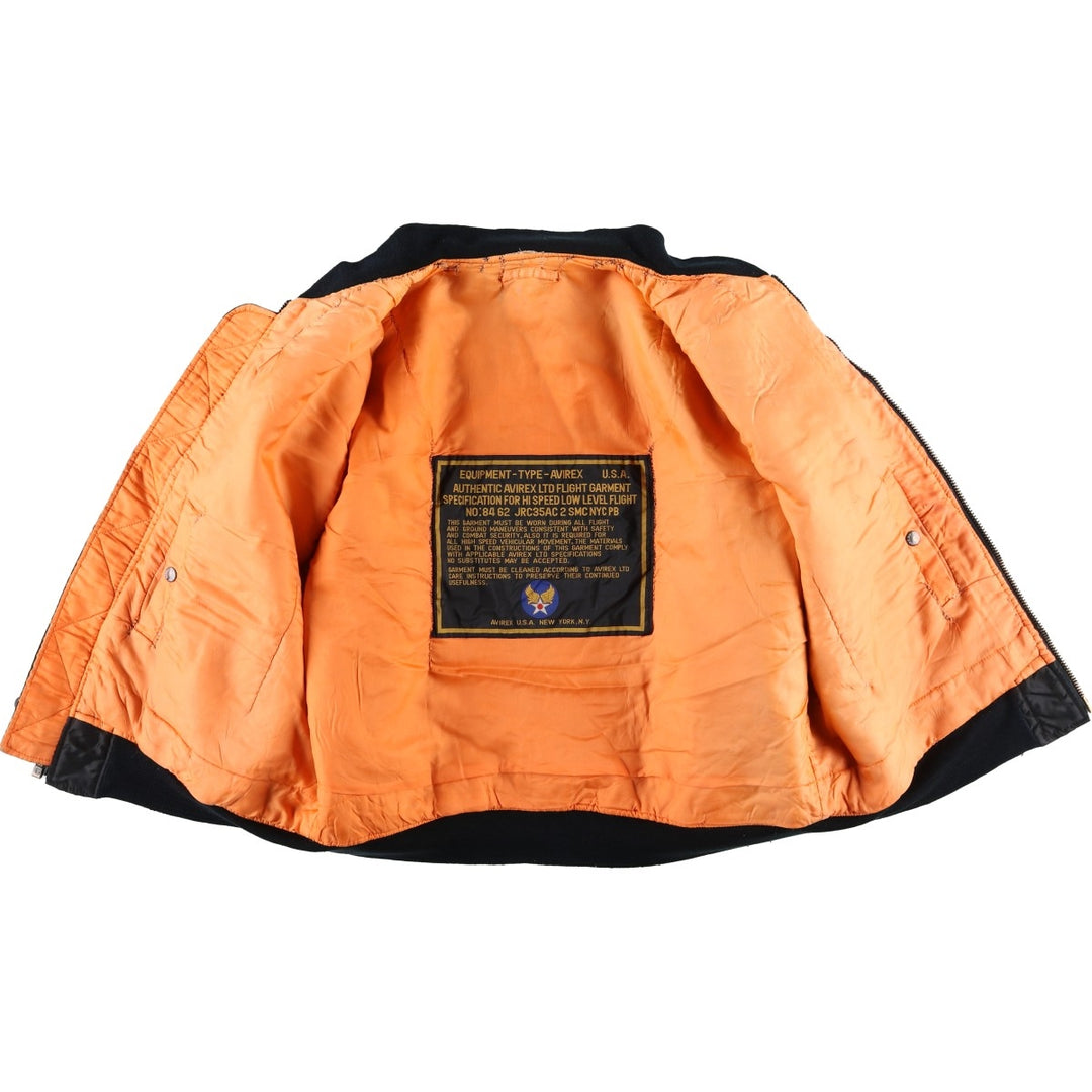 Civilian Avirex MA-1 Pin-Up Girl Padded Military Flight Jacket, Men's Size L Nylon black type Vintage Second Hand