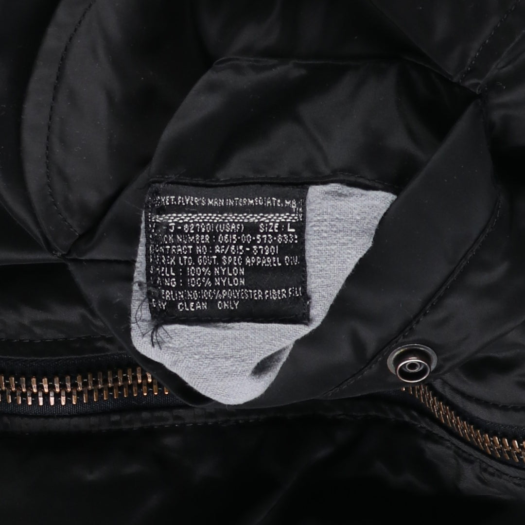 Civilian Avirex MA-1 Pin-Up Girl Padded Military Flight Jacket, Men's Size L Nylon black type Vintage Second Hand