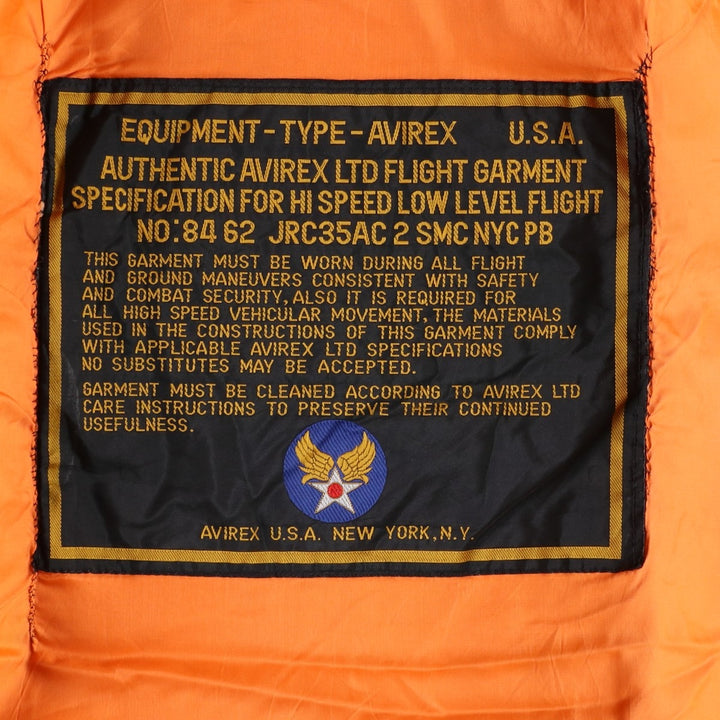 Civilian Avirex MA-1 Pin-Up Girl Padded Military Flight Jacket, Men's Size L Nylon black type Vintage Second Hand