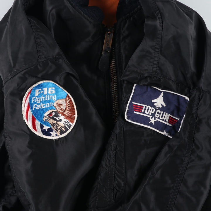 Civilian Avirex MA-1 Pin-Up Girl Padded Military Flight Jacket, Men's Size L Nylon black type Vintage Second Hand