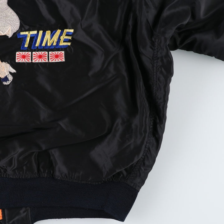 Civilian Avirex MA-1 Pin-Up Girl Padded Military Flight Jacket, Men's Size L Nylon black type Vintage Second Hand