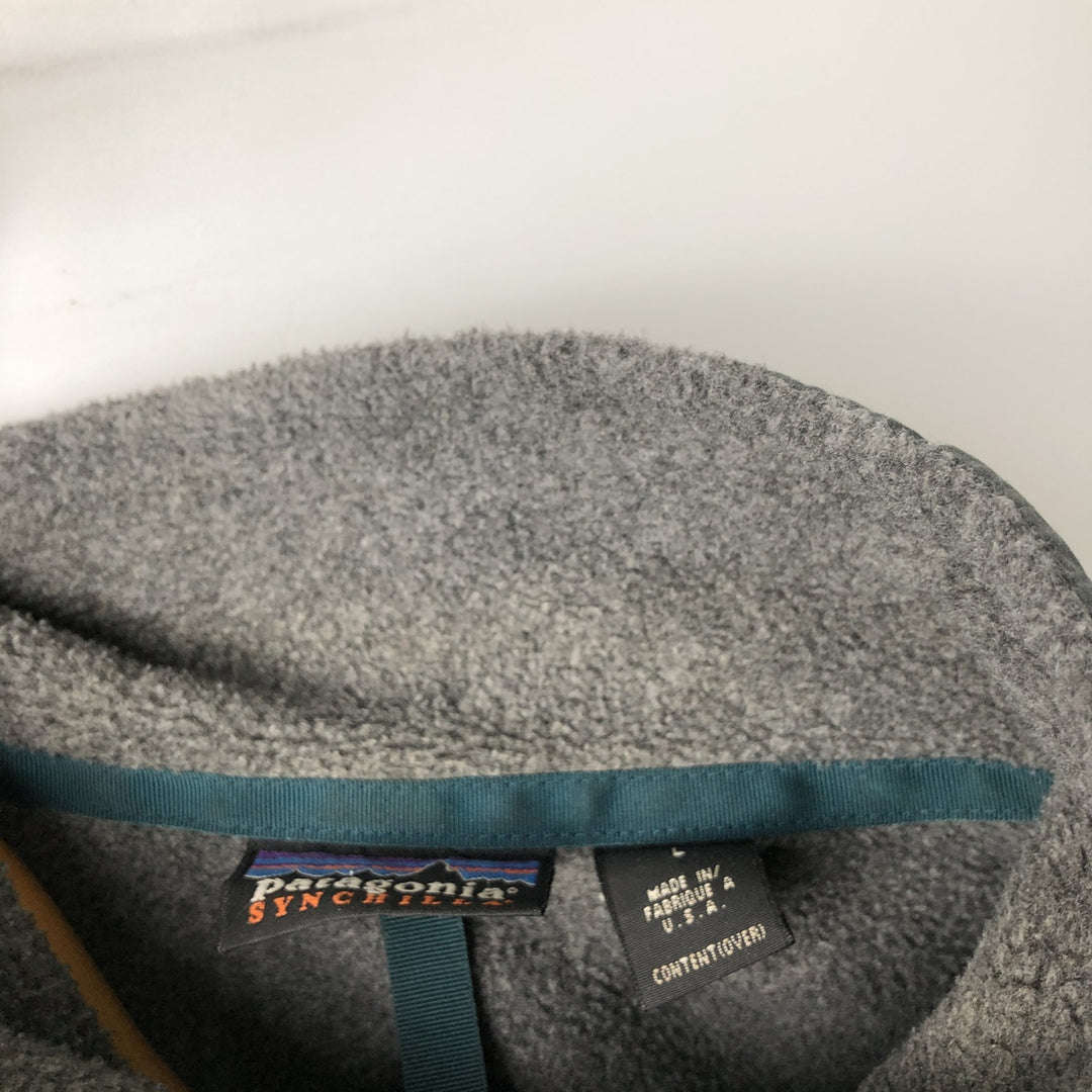 90'S Patagonia Synchilla Fleece Jacket (25410F96), Made in USA, Men's Size L, Vintage polyester gray type Vintage Second Hand
