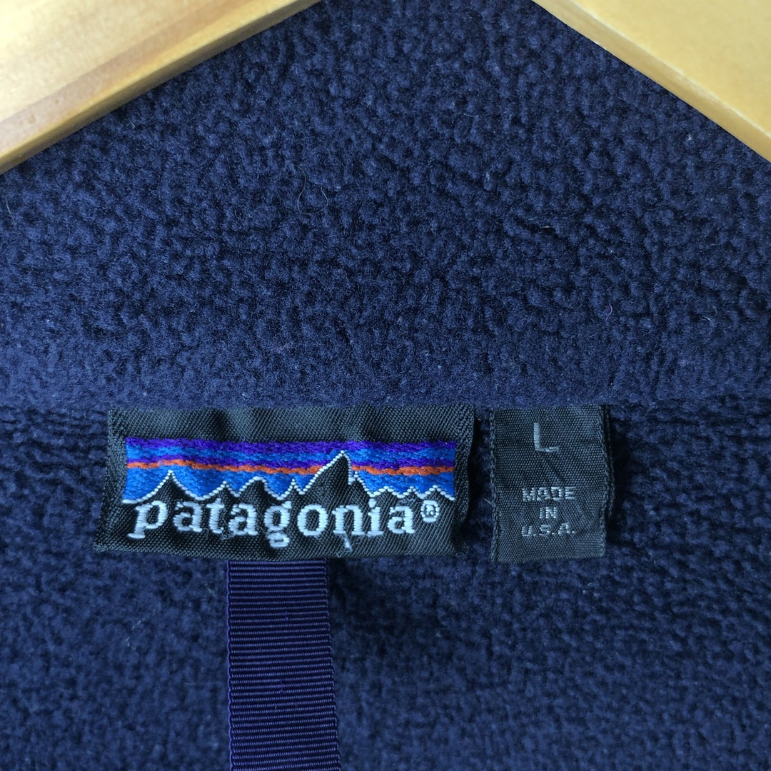 Patagonia fleece jacket, made in the USA, men's size L polyester navy blue type Vintage Second Hand