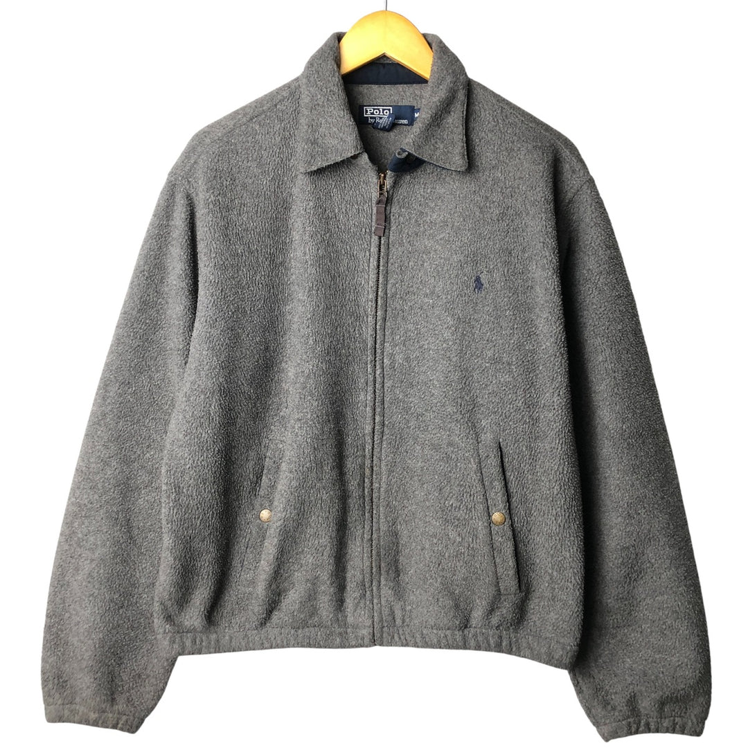 Ralph Lauren POLO by Ralph Lauren Swing Top Fleece Jacket, Men's Size Medium polyester gray type Vintage Second Hand