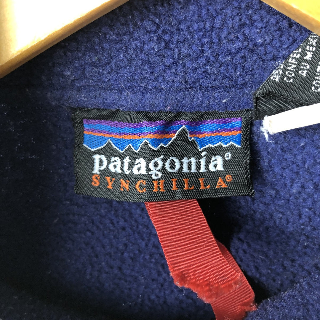 2000'S Patagonia SYNCHILLA Half-Zip Fleece Pullover (25735SP01), Men's Size Small polyester navy blue type Vintage Second Hand