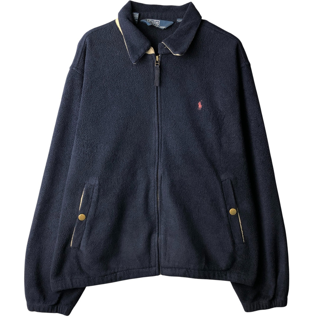 Ralph Lauren POLO by Ralph Lauren Swing Top Type Fleece Jacket Men's L size polyester navy blue type Vintage Second Hand
