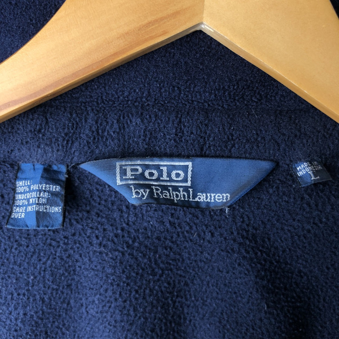 Ralph Lauren POLO by Ralph Lauren Swing Top Type Fleece Jacket Men's L size polyester navy blue type Vintage Second Hand