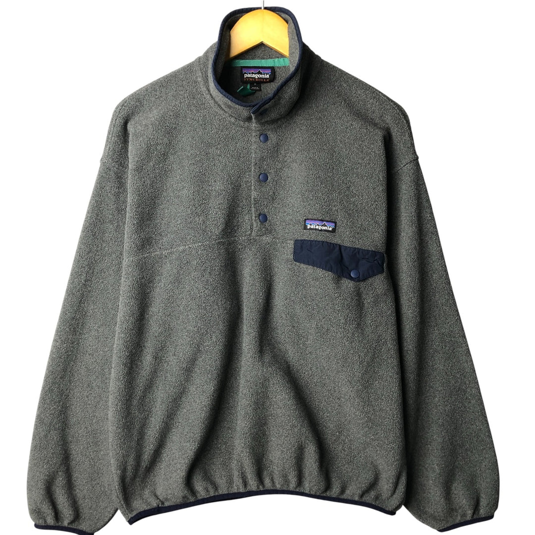 Patagonia Synchilla Snap-T 25450FA16 Half-Snap Fleece Pullover, Men's Size Medium polyester gray type Vintage Second Hand