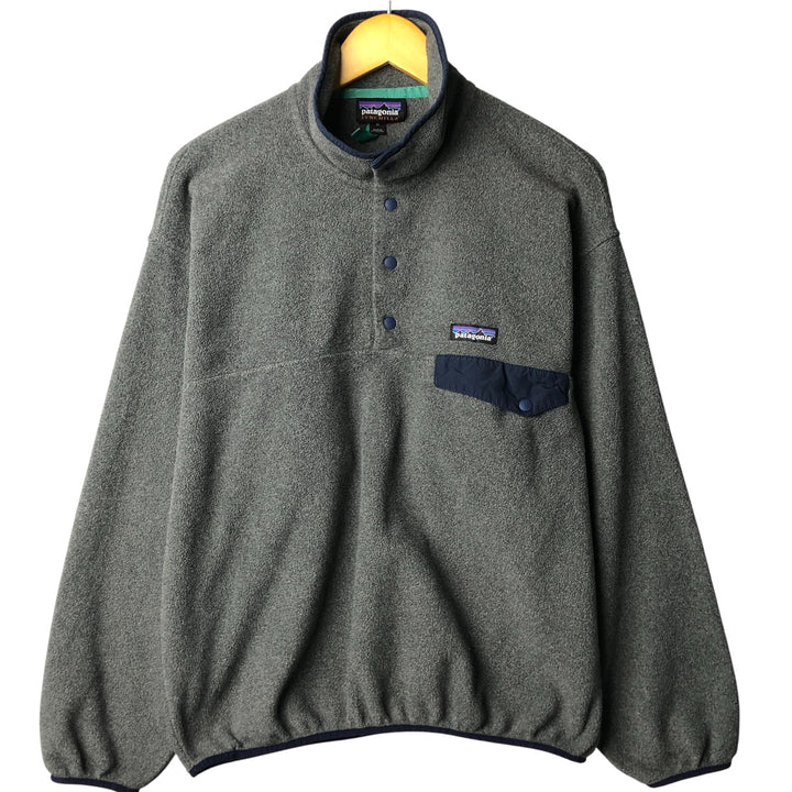 Patagonia Synchilla Snap-T 25450FA16 Half-Snap Fleece Pullover, Men's Size Medium polyester gray type Vintage Second Hand