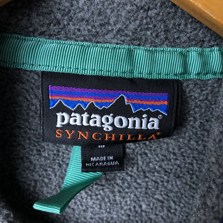 Patagonia Synchilla Snap-T 25450FA16 Half-Snap Fleece Pullover, Men's Size Medium polyester gray type Vintage Second Hand