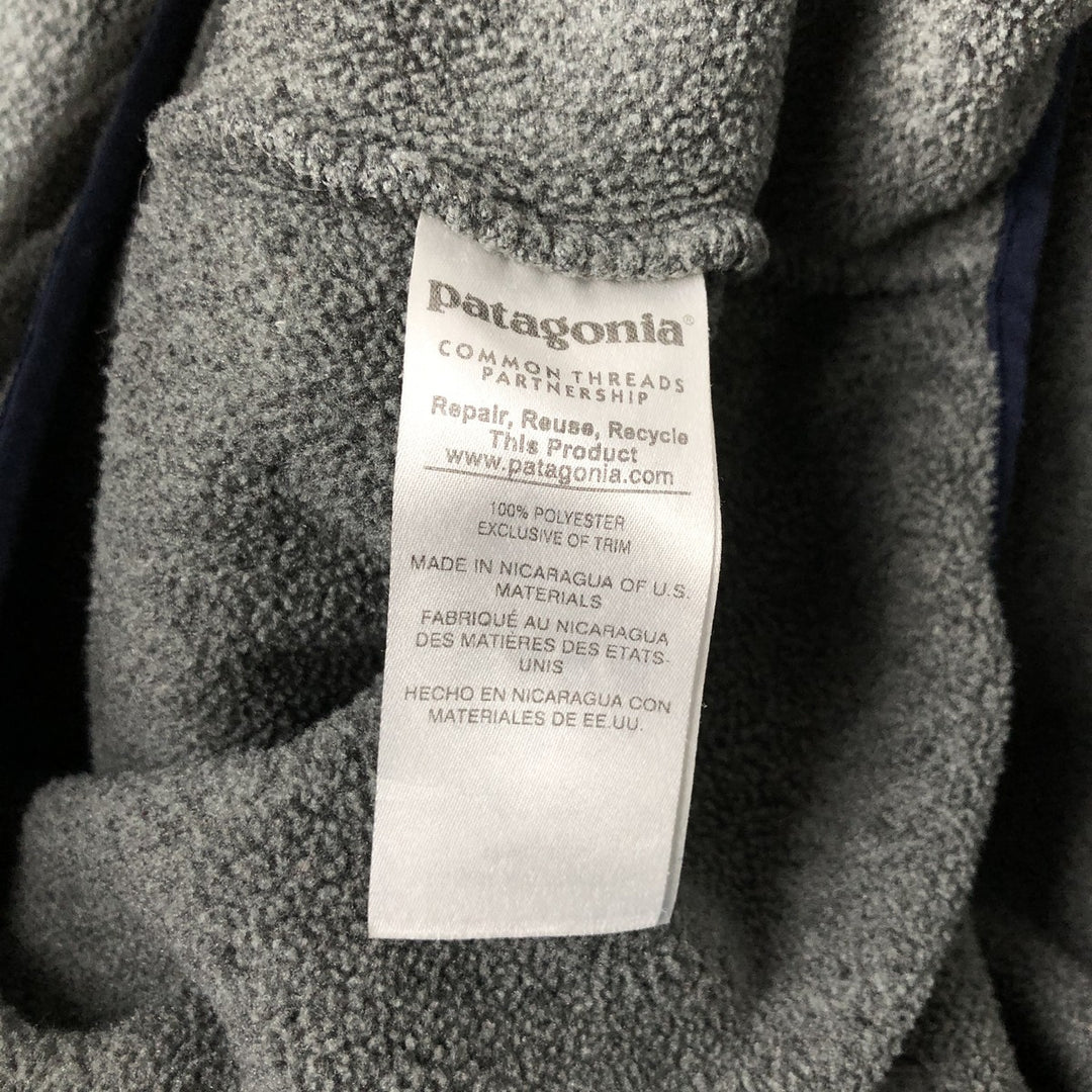 Patagonia Synchilla Snap-T 25450FA16 Half-Snap Fleece Pullover, Men's Size Medium polyester gray type Vintage Second Hand