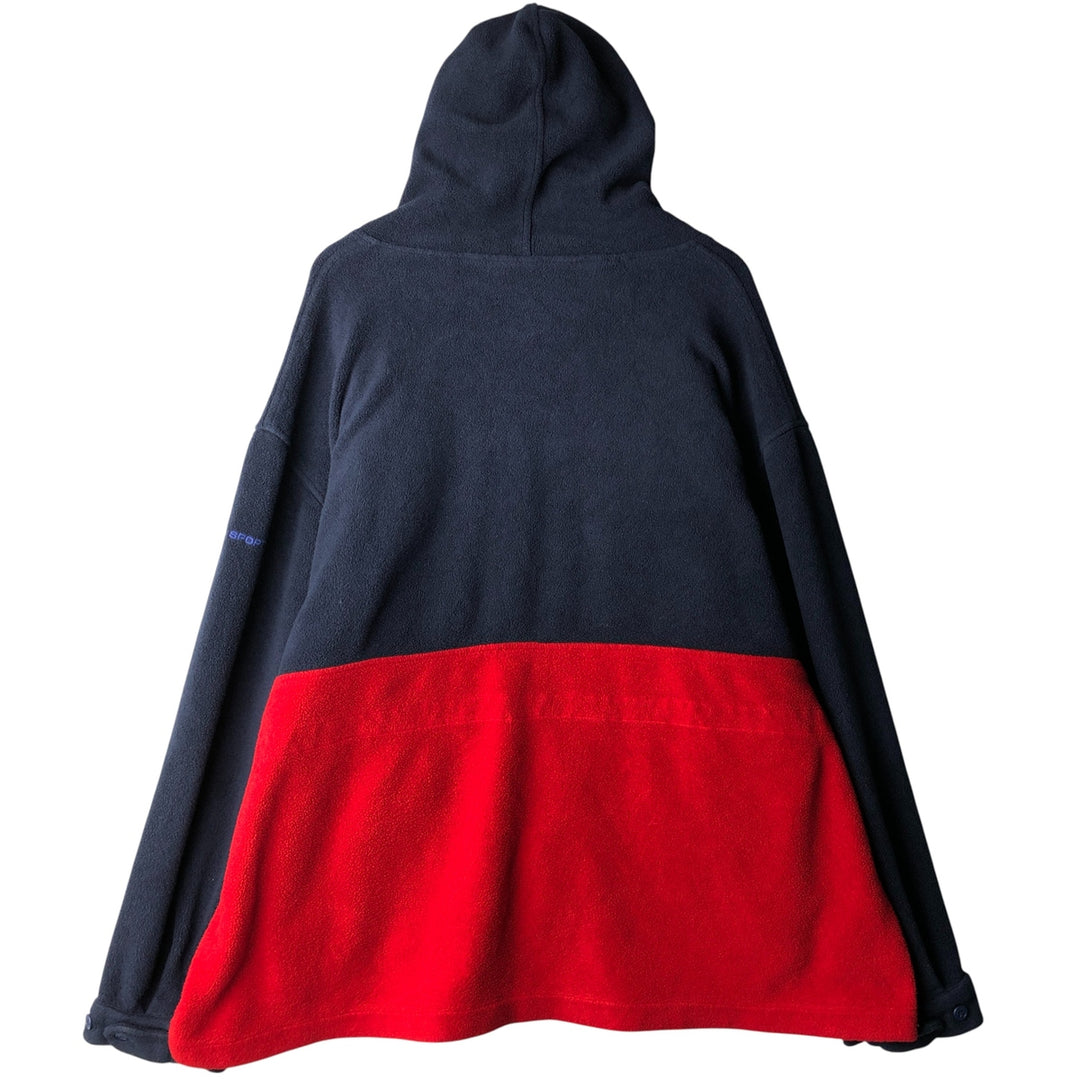 Ralph Lauren POLO SPORT fleece full-zip hoodie, made in the USA, men's size XXL polyester navy blue type Vintage Second Hand