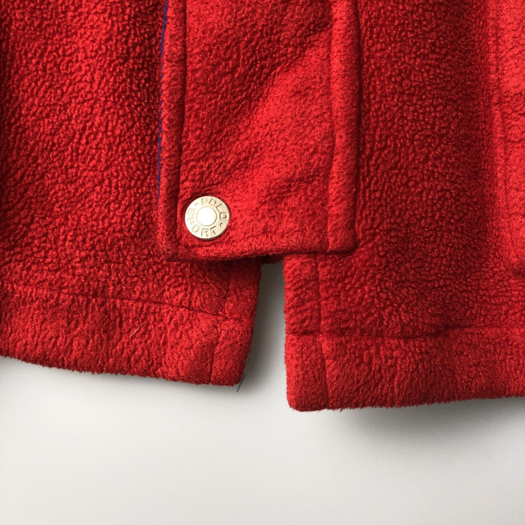 Ralph Lauren POLO SPORT fleece full-zip hoodie, made in the USA, men's size XXL polyester navy blue type Vintage Second Hand