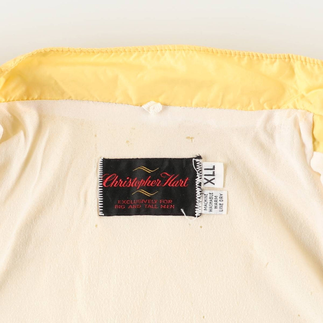 Vintage 1970'S Christopher Hart nylon jacket, men's size XXL unclear yellow type Vintage Second Hand