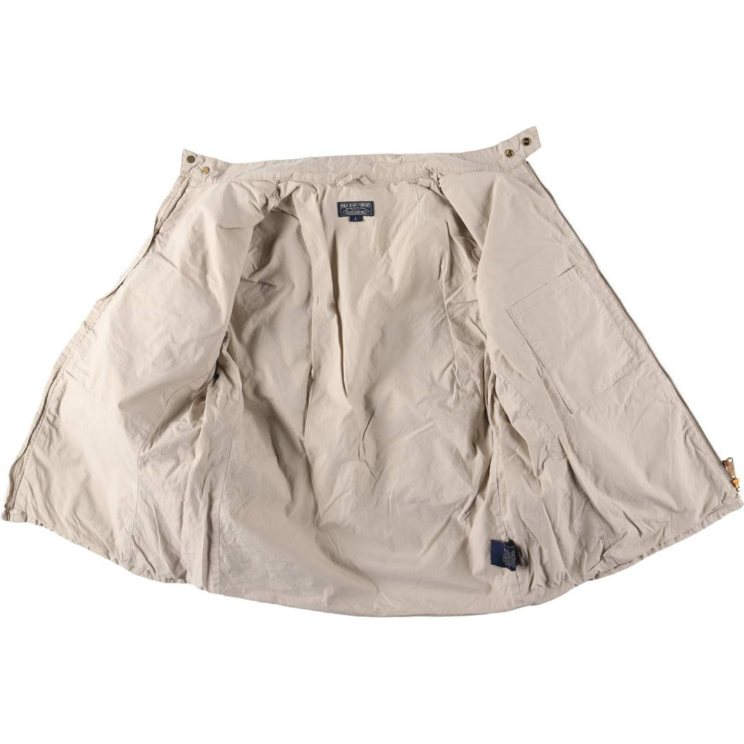 2000'S Ralph Lauren Polo Jeans Company Stars and Stripes Motorcycle Jacket, Men's Size L cotton Beige type Vintage Second Hand