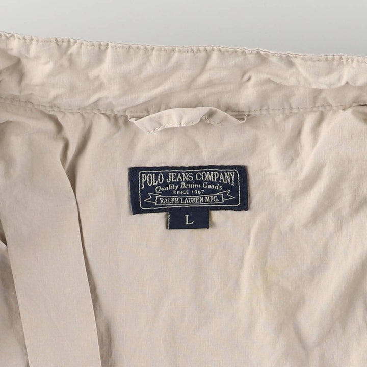 2000'S Ralph Lauren Polo Jeans Company Stars and Stripes Motorcycle Jacket, Men's Size L cotton Beige type Vintage Second Hand