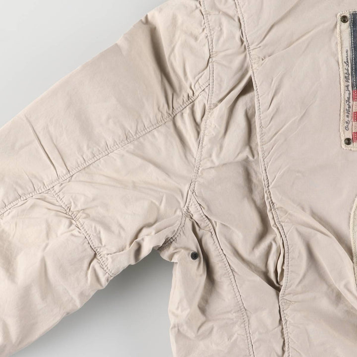 2000'S Ralph Lauren Polo Jeans Company Stars and Stripes Motorcycle Jacket, Men's Size L cotton Beige type Vintage Second Hand