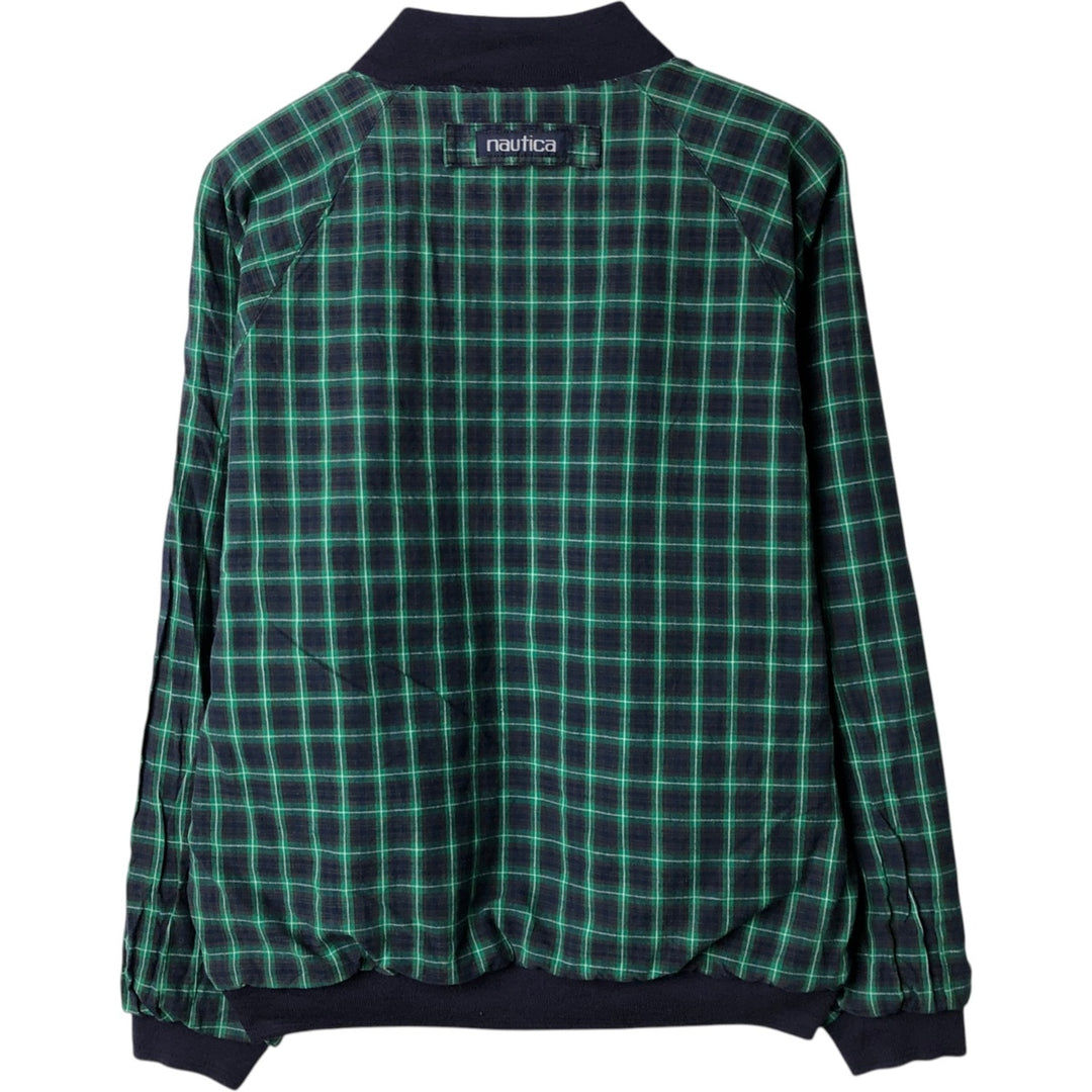 Vintage 90'S Nautica Check Pattern Reversible Cotton Blouson, Men's Size Small cotton yellow type Vintage Second Hand