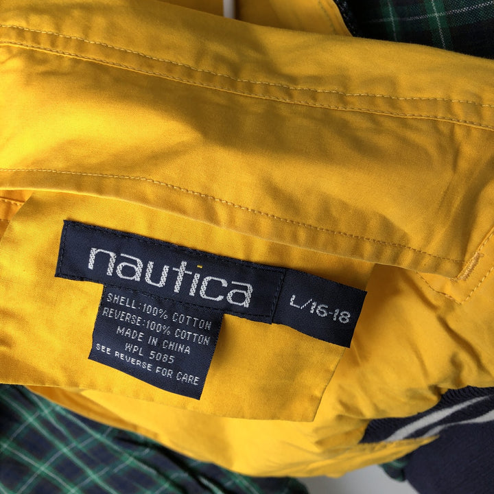 Vintage 90'S Nautica Check Pattern Reversible Cotton Blouson, Men's Size Small cotton yellow type Vintage Second Hand