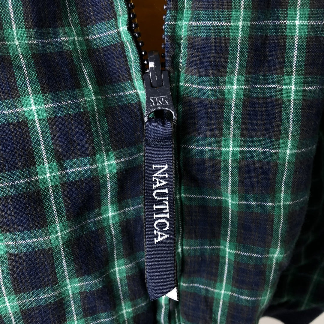 Vintage 90'S Nautica Check Pattern Reversible Cotton Blouson, Men's Size Small cotton yellow type Vintage Second Hand