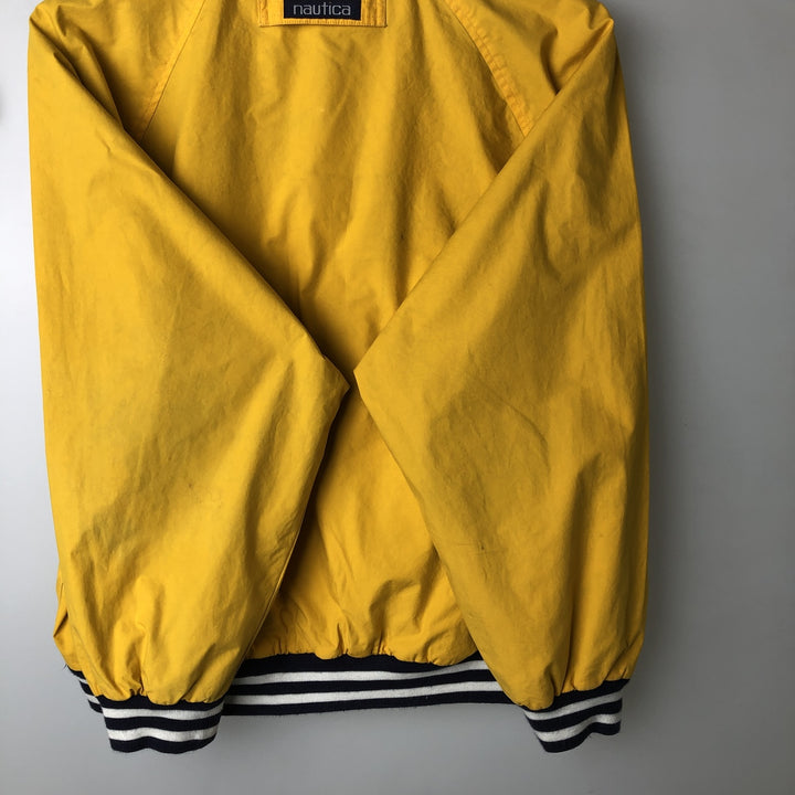 Vintage 90'S Nautica Check Pattern Reversible Cotton Blouson, Men's Size Small cotton yellow type Vintage Second Hand