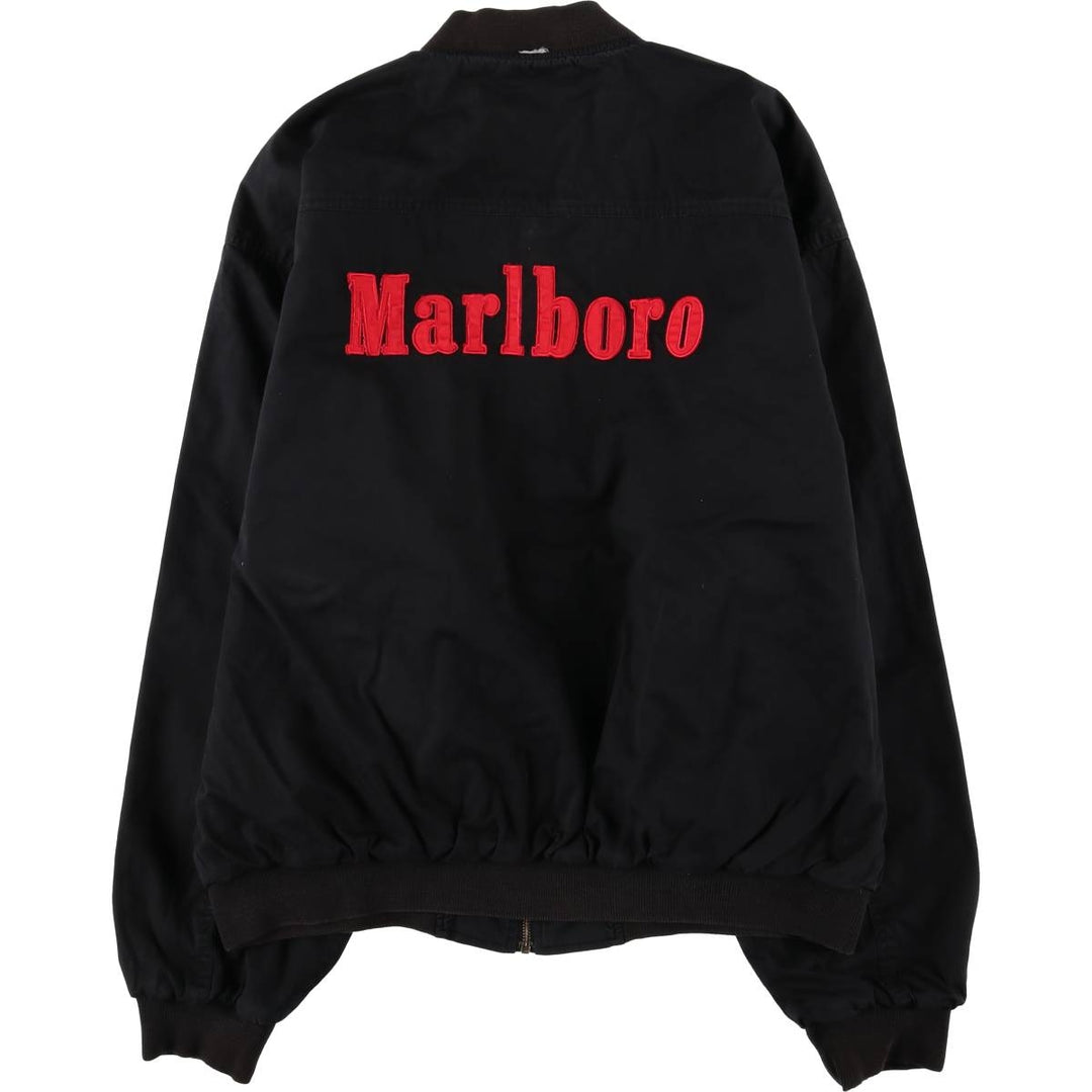 Marlboro Advertising Reversible Cotton Blouson with Back Logo, Men's Size XL cotton black type Vintage Second Hand