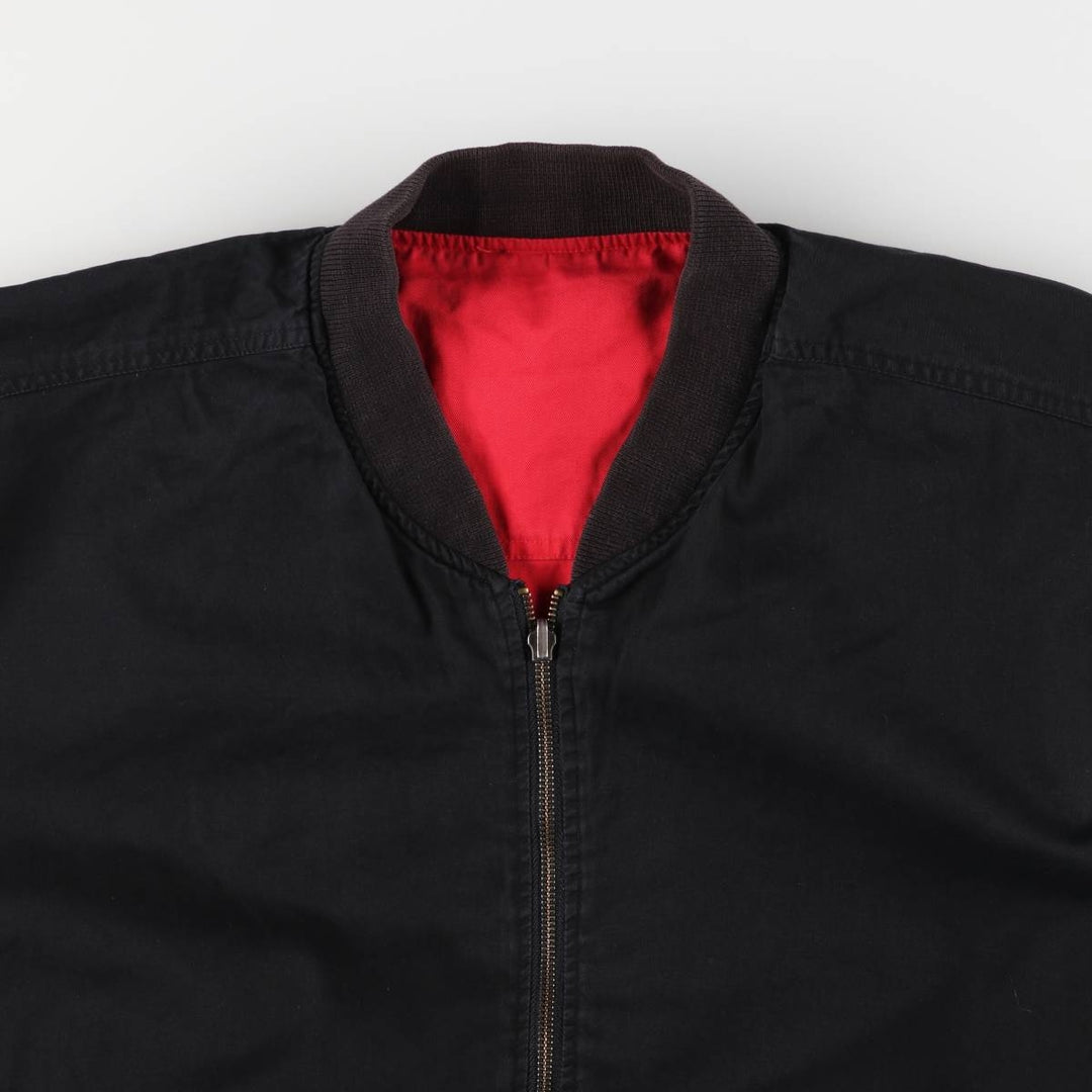 Marlboro Advertising Reversible Cotton Blouson with Back Logo, Men's Size XL cotton black type Vintage Second Hand