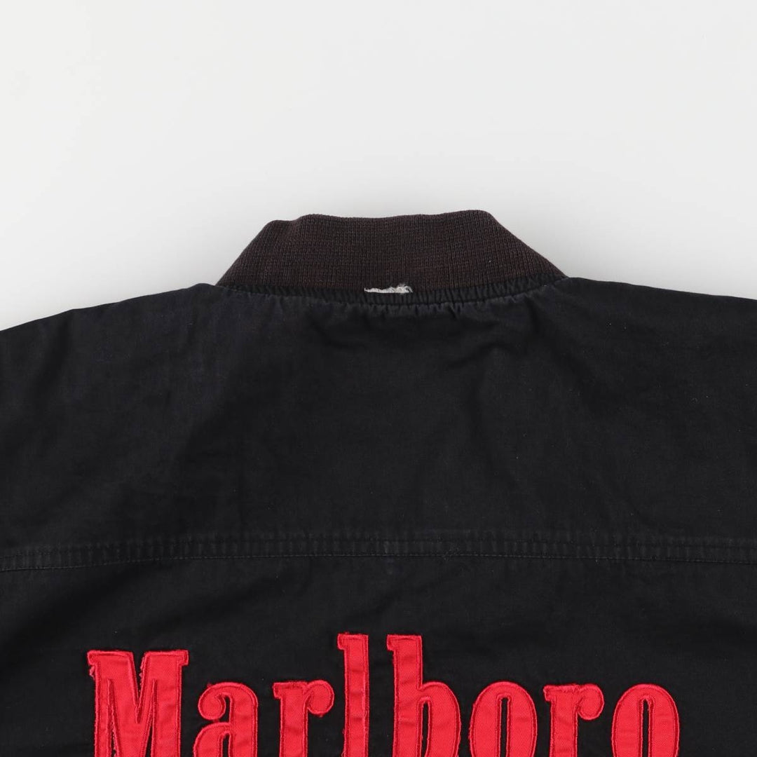 Marlboro Advertising Reversible Cotton Blouson with Back Logo, Men's Size XL cotton black type Vintage Second Hand