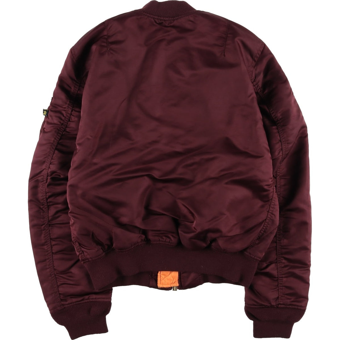 Civilian Alpha MA-1 Type Military Flight Jacket Men's M Size Nylon burgundy type Vintage Second Hand