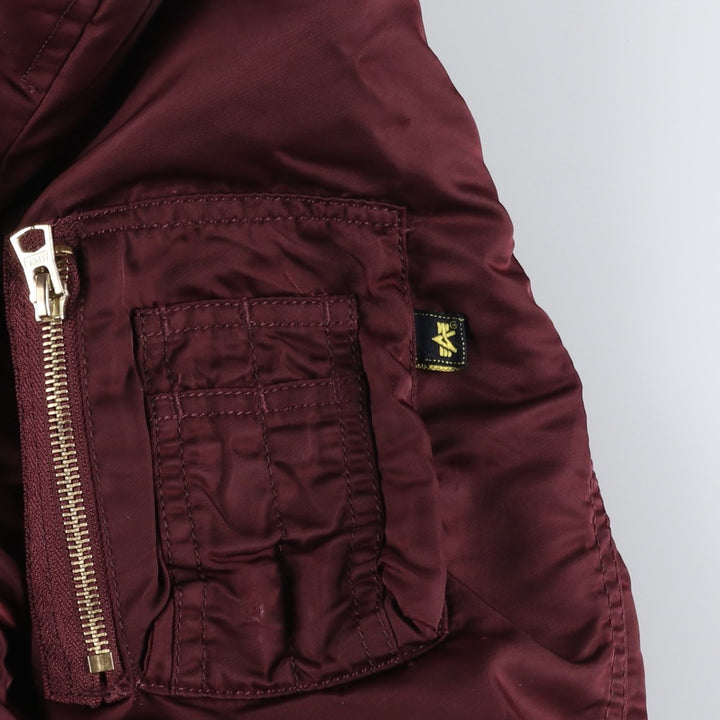 Civilian Alpha MA-1 Type Military Flight Jacket Men's M Size Nylon burgundy type Vintage Second Hand
