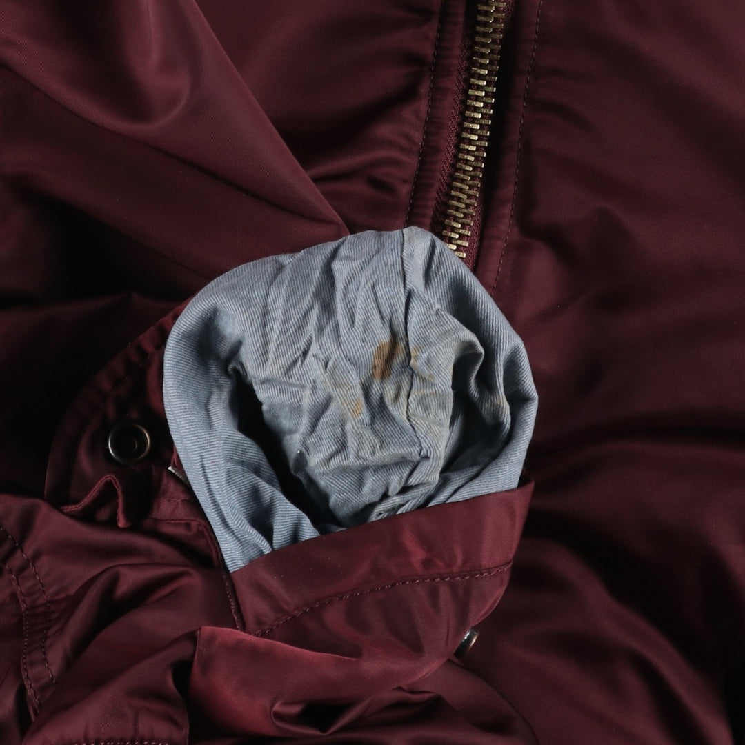 Civilian Alpha MA-1 Type Military Flight Jacket Men's M Size Nylon burgundy type Vintage Second Hand