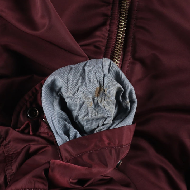 Civilian Alpha MA-1 Type Military Flight Jacket Men's M Size Nylon burgundy type Vintage Second Hand